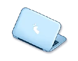 Blue Apple Laptop - notebook - Free PNG