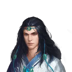 Blue-haired Ancient Man - mysterious - No Background PNG