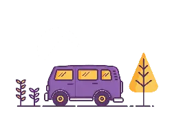Purple Minibus - simple - Transparent Background PNG