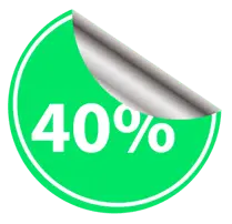 40% Discount Sticker - green - Lossless PNG