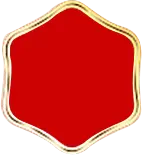 Red Hexagon Badge - badge - High Resolution PNG