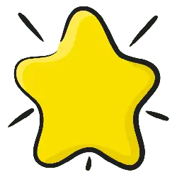 Yellow Star - bright - High Resolution PNG