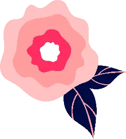 Pink Flower - leaf - Transparent Background PNG