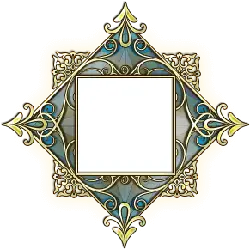Blue Patterned Frame - frame - No Background PNG