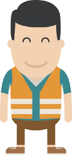 Cartoon Worker with Reflective Vest - reflective vest - Transparent Layer PNG