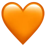 Orange Heart Emoji - icon - High Resolution PNG