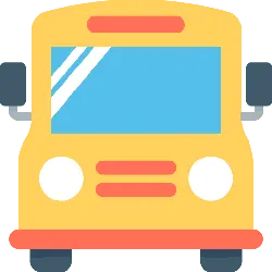 School Bus - white - Lossless PNG