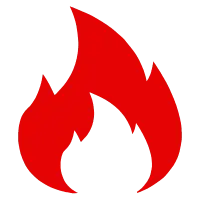 Flame - icon - red - Transparent Background PNG