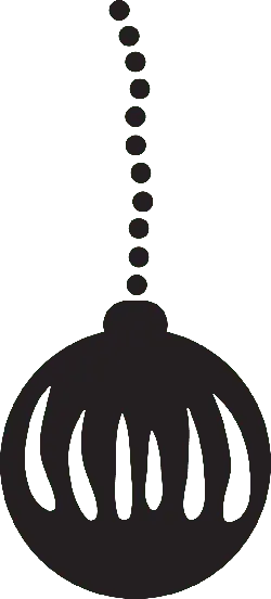 Black Christmas Decoration - spherical - No Background PNG