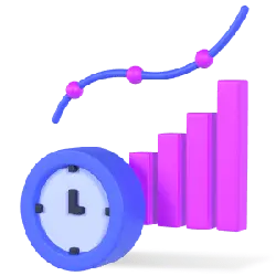 Clock and Bar Chart - chart - No Background PNG