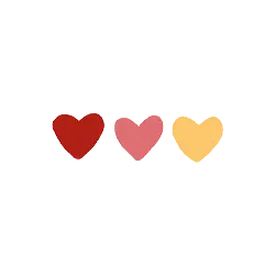 Three Heart Shapes - yellow - PNG