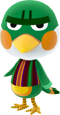 Green Headed Bird - stripes - No Background PNG