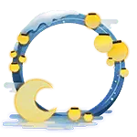 Moon and Bubbles - night - Lossless PNG
