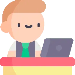 Cartoon Character in Suit and Tie - work - No Background PNG