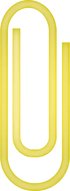 Paperclip - metal - yellow - No Background PNG