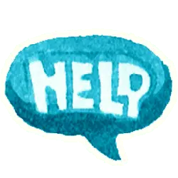 Help Bubble - text - No Background PNG