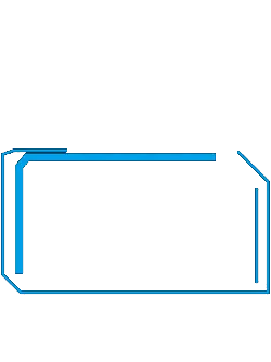 Blue Rectangle Frame - tech feel - Transparent Background PNG