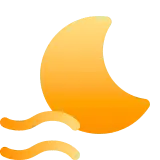 Moon and Clouds - orange - Transparent Layer PNG