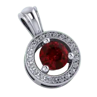 Ruby Pendant - silver - PNG