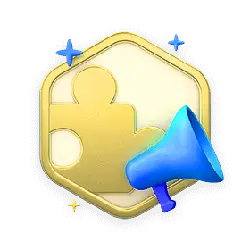 Puzzle Megaphone Badge - logo - Transparent Layer PNG