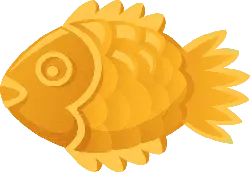 Goldfish - gold coin - Transparent Background PNG