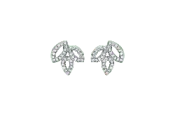 Tri-leaf Diamond Earrings - jewellery - Free PNG