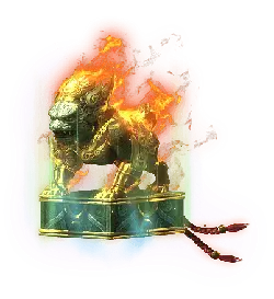 Flaming Lion Statue - lion - PNG Images