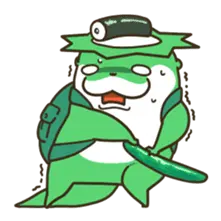 Green Sea Lion with Hat - green - High Resolution PNG