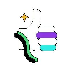 Colorful Thumbs Up - handsign - No Watermark PNG