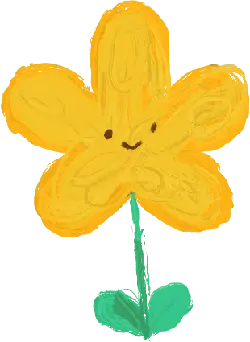 Smiling Flower - drawing - Free PNG