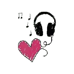 Headphones and Heart - music - No Background PNG