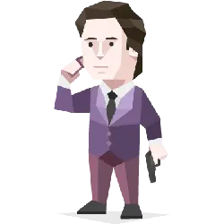 Purple Suit Man - gun - PNG Images