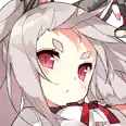 White Hair Girl - red eyes - PNG