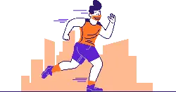 Running Man with Mask - mask - No Background PNG