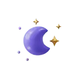 Purple Moon and Stars - stars - PNG
