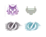 Purple Owl、Gray Shield、White Pen Tip、Blue Pen Tip - mysterious - Transparent Layer PNG