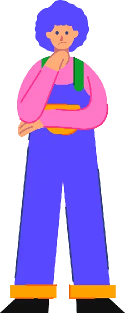 Purple Overalls Character - cartoon character - High Resolution PNG