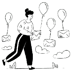 Girl with Envelopes - girl - Transparent Background PNG