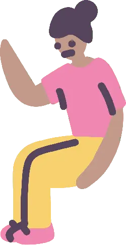 Cartoon Character in Pink Top and Yellow Pants - pink - High Resolution PNG