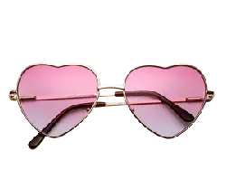 Heart-shaped sunglasses - pink - PNG