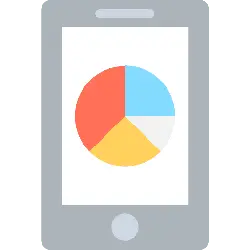 Pie Chart on Phone Screen - phone - Free PNG