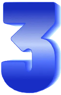 Number Three - gradient - solid - Transparent Layer PNG