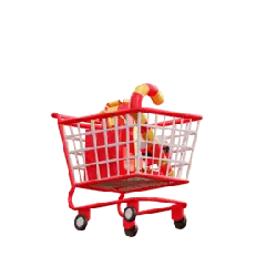 Gift Box in Shopping Cart - gift - Transparent Background PNG