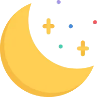 Crescent Moon and Stars - night sky - black - High Resolution PNG