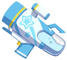 Blue Rocket Ship - cartoon - Lossless PNG