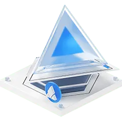 Blue Triangle Logo - minimalistic - Transparent Layer PNG
