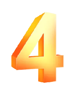 Number Four - gradient - solid - Transparent Layer PNG