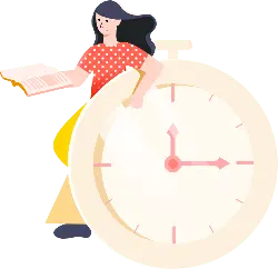 Girl Reading and Clock - reading - Free PNG