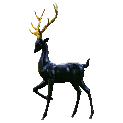 Black Deer Statue - golden - High Resolution PNG