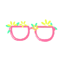 Flower Decorated Glasses - glasses - No Background PNG